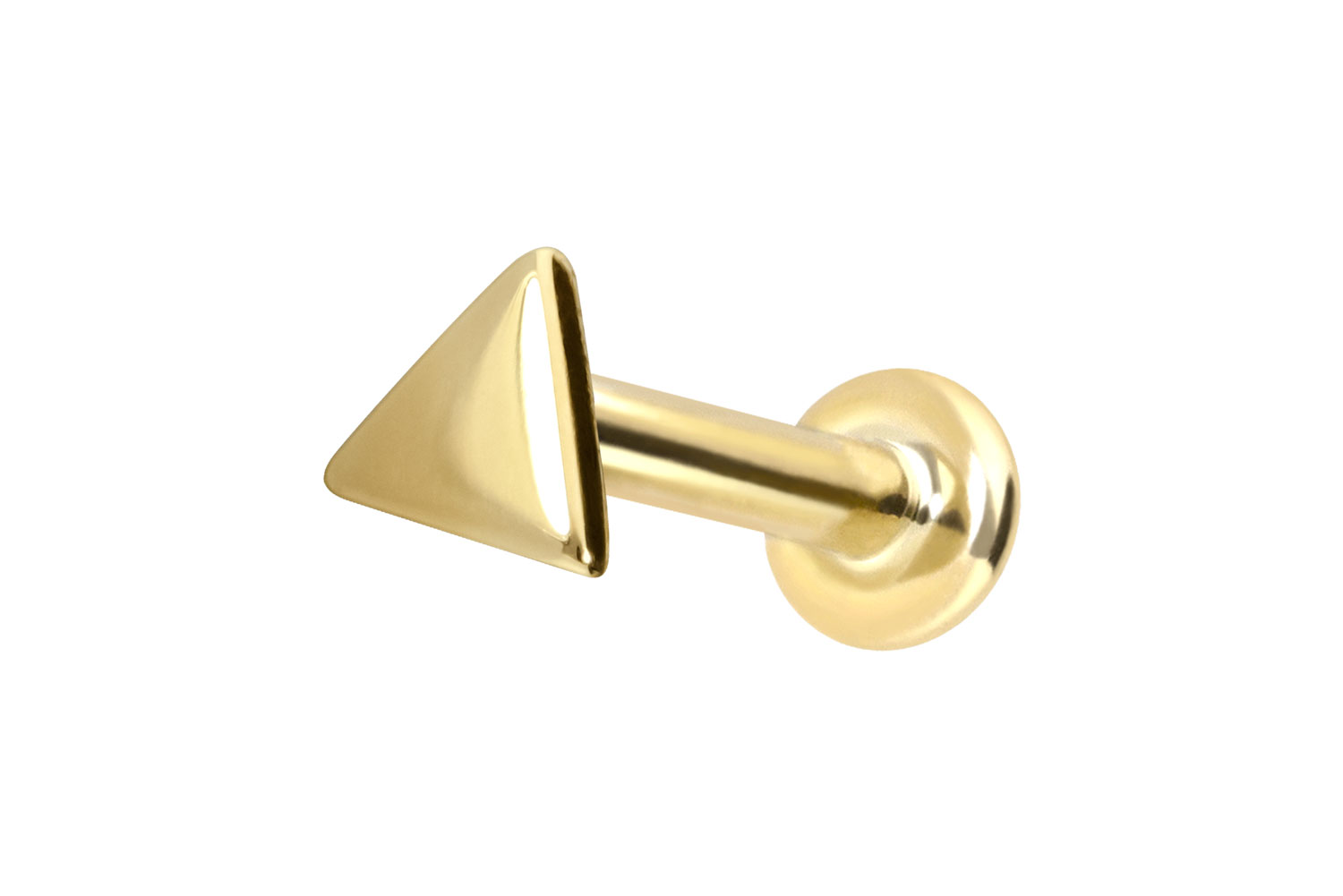 14 Karat Gold Labret Piercing mit Push Fit DREIECK